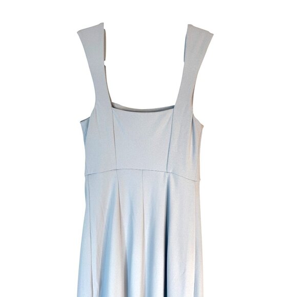 NWOT Show Me Your Mumu Small Light Blue Maxi Square Neckline Front Slit Flowy - Picture 10 of 14